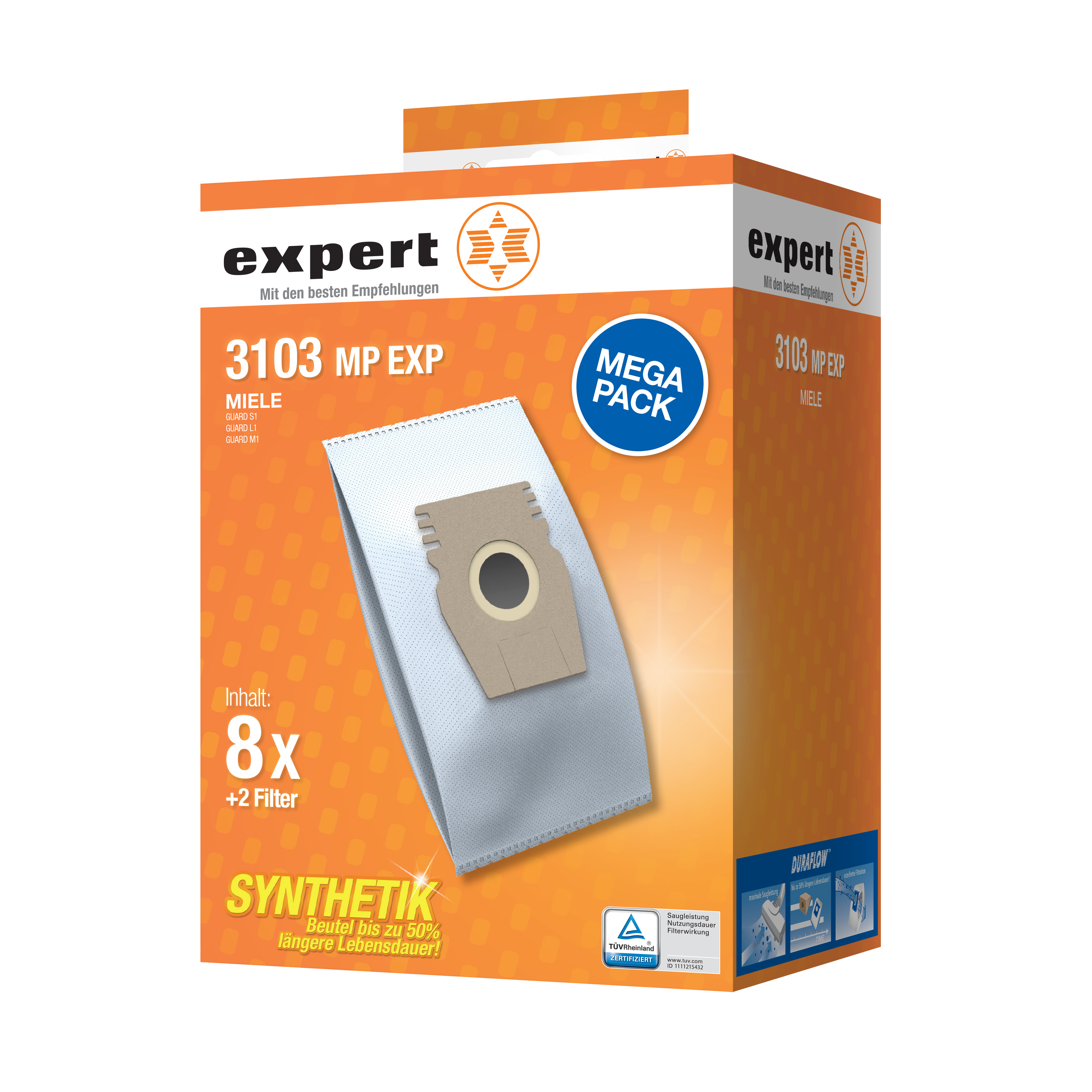3103MPEXP (8 Beutel, 2 Motorfilter) Staubsaugerbeutel