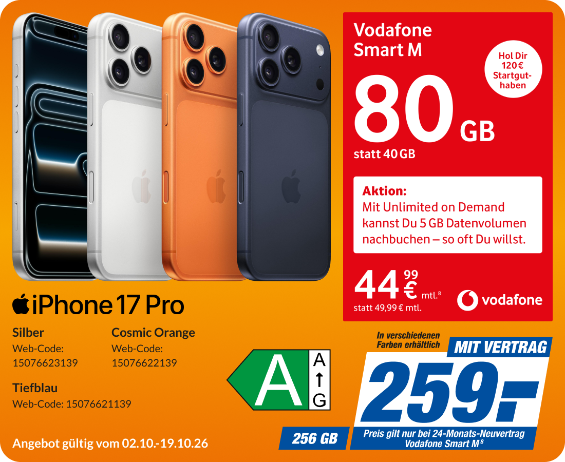 iPhone 17 Pro mit Smart M für 259€!