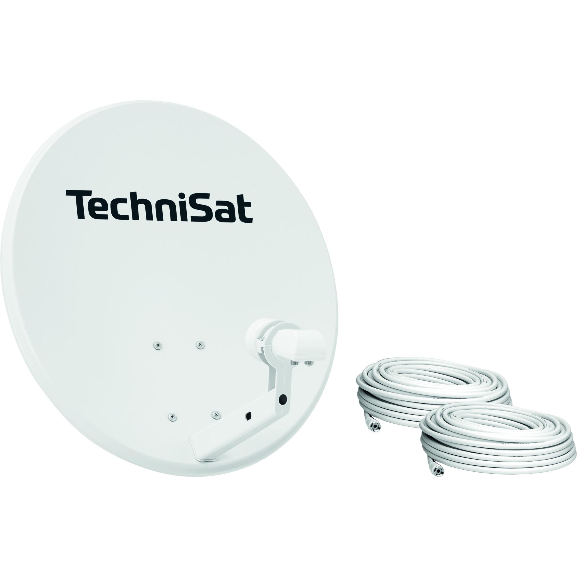 TECHNITENNE 60, Twin-LNB, 2x 10m Kabel, lichtgrau