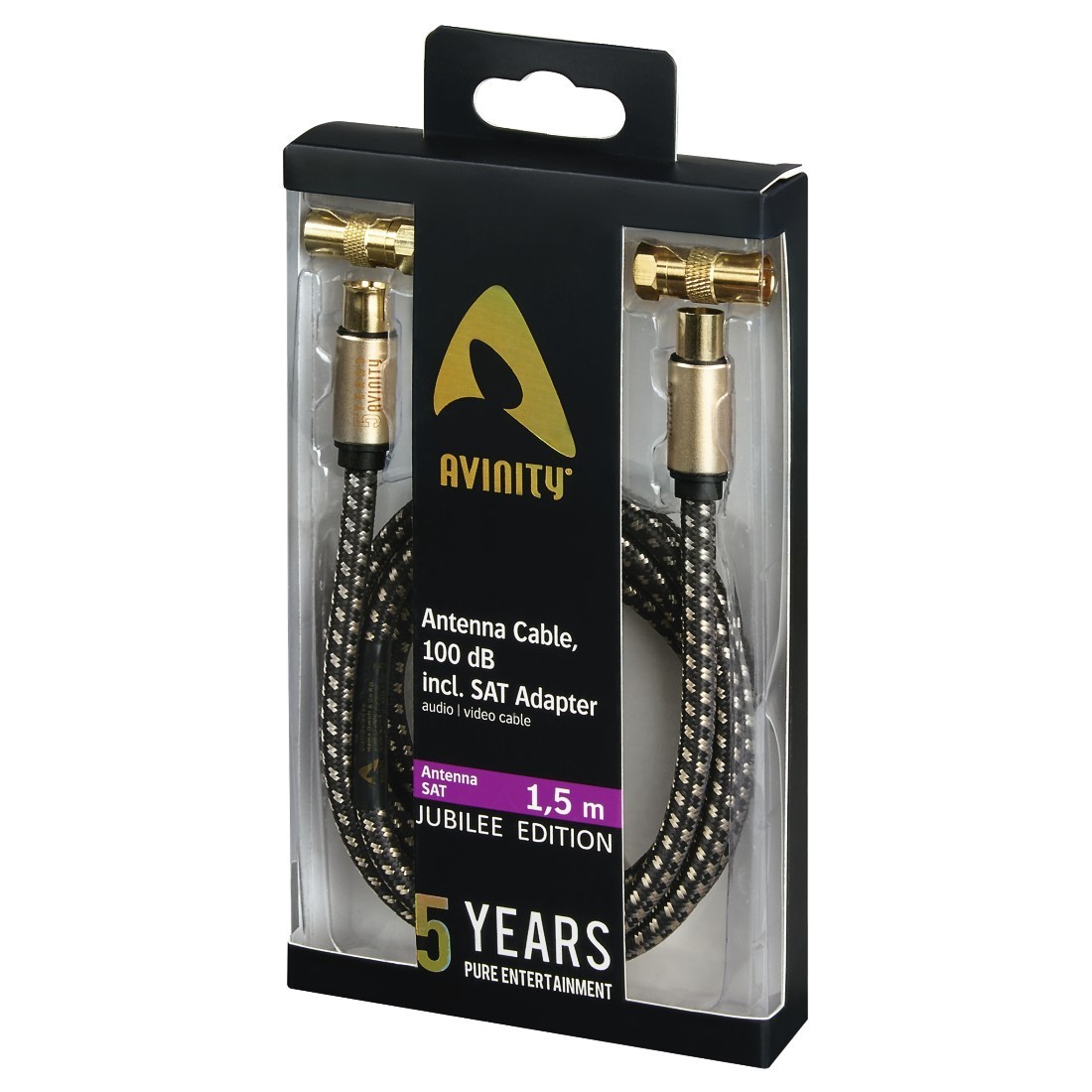 Antennen-Kabel, Koax-Steck. - Koax-Kuppl., inkl. SAT-Adapter, 100dB, 1,5 m (127145)