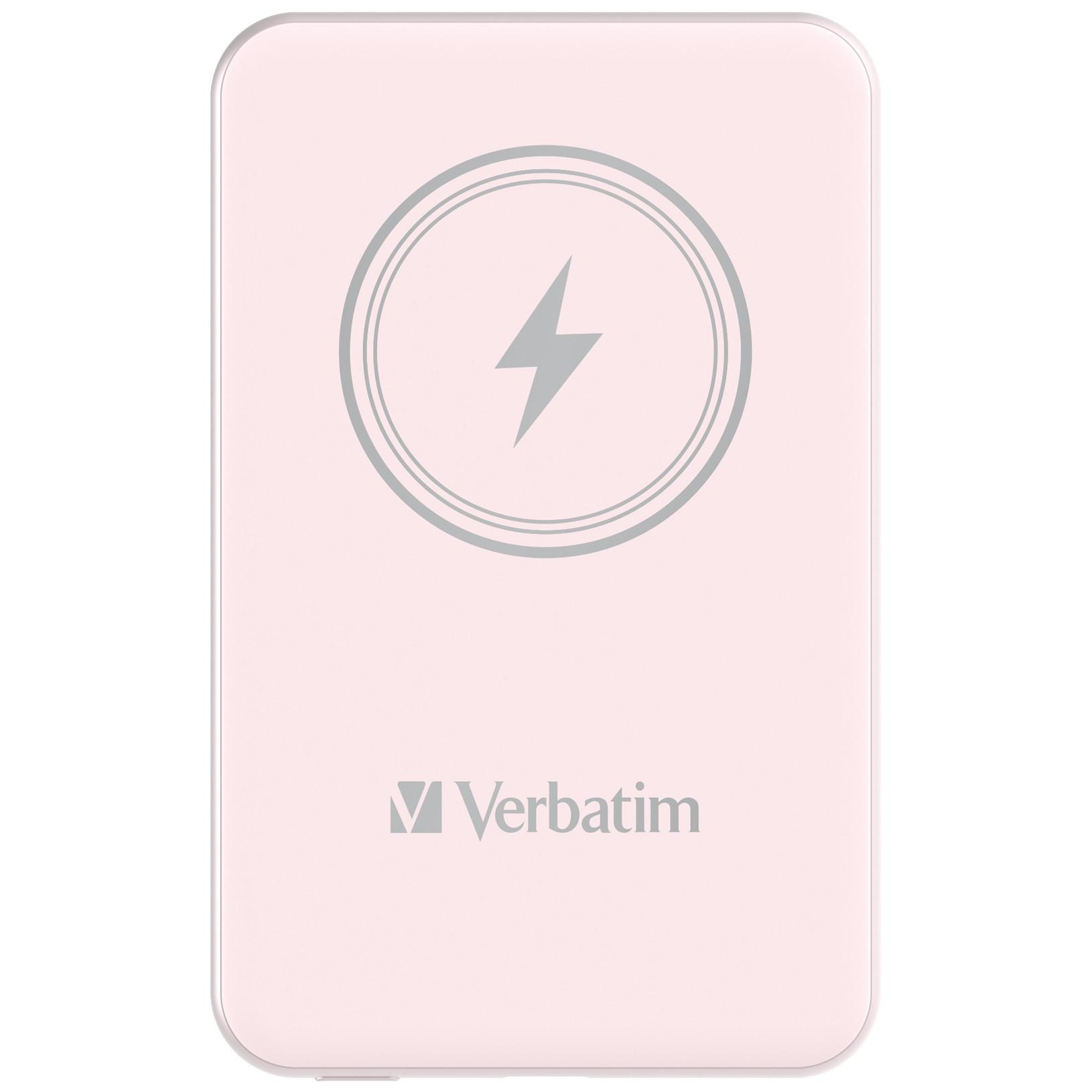 Charge 'n' Go Power Bank 5000 mAh magnetisches kabelloses Laden, Rosa