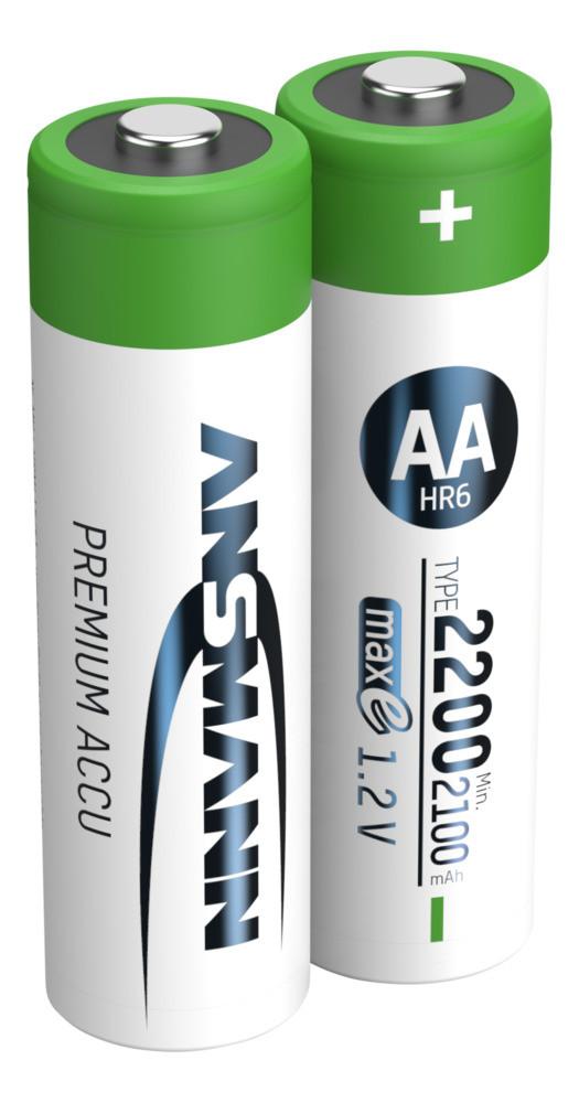 NiMH Akku Mignon AA Typ 2200 (min. 2100 mAh) maxE 2er Papierblister