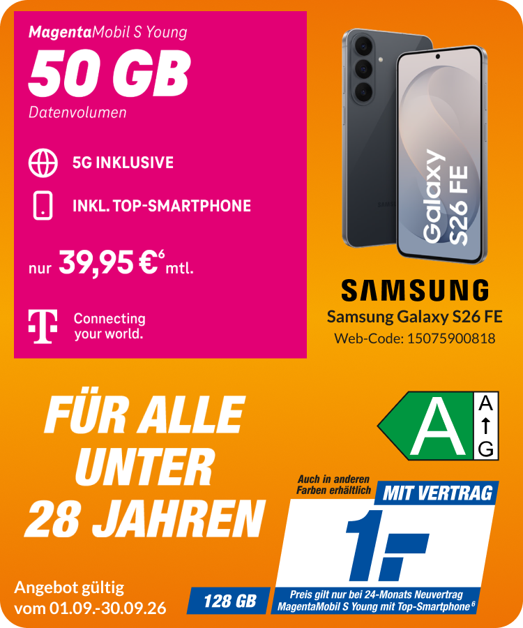 Samsung S26 mit Magenta Mobil S Young für 1€!