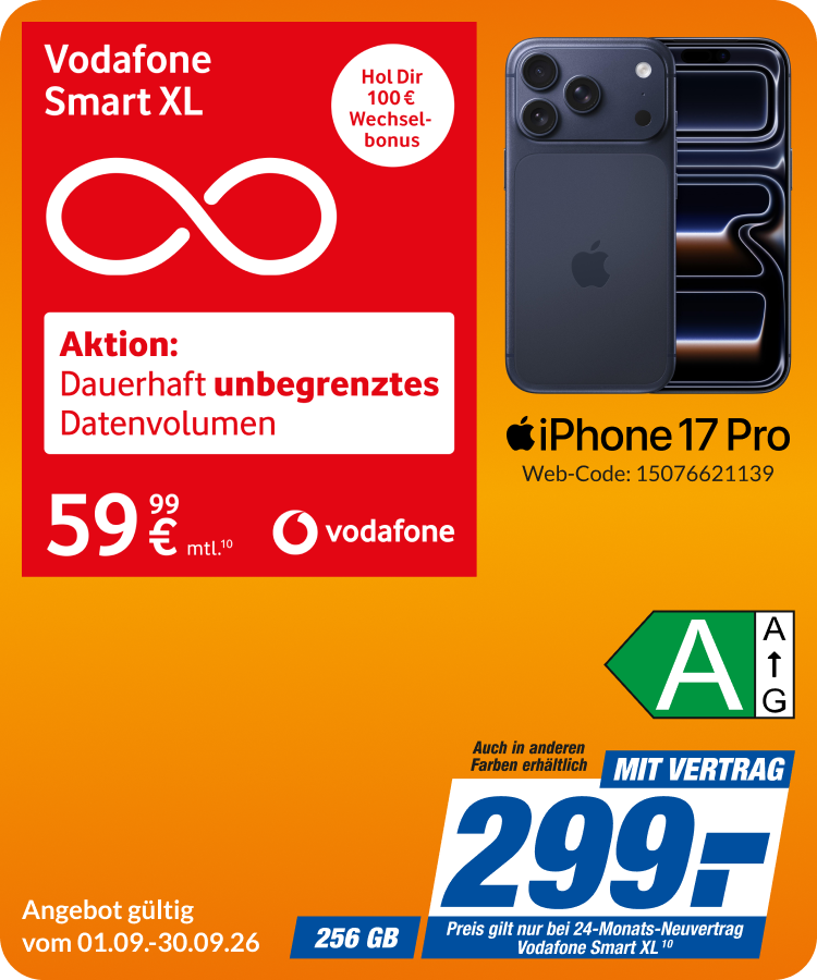 iPhone 17 Pro mit Smart XL für 299€!