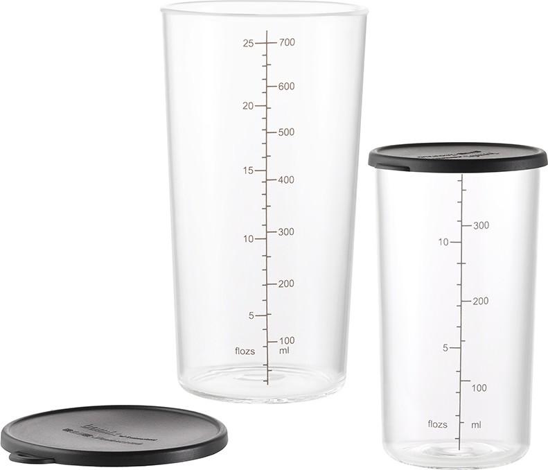 7150 Becherset Glas transparent / schwarz