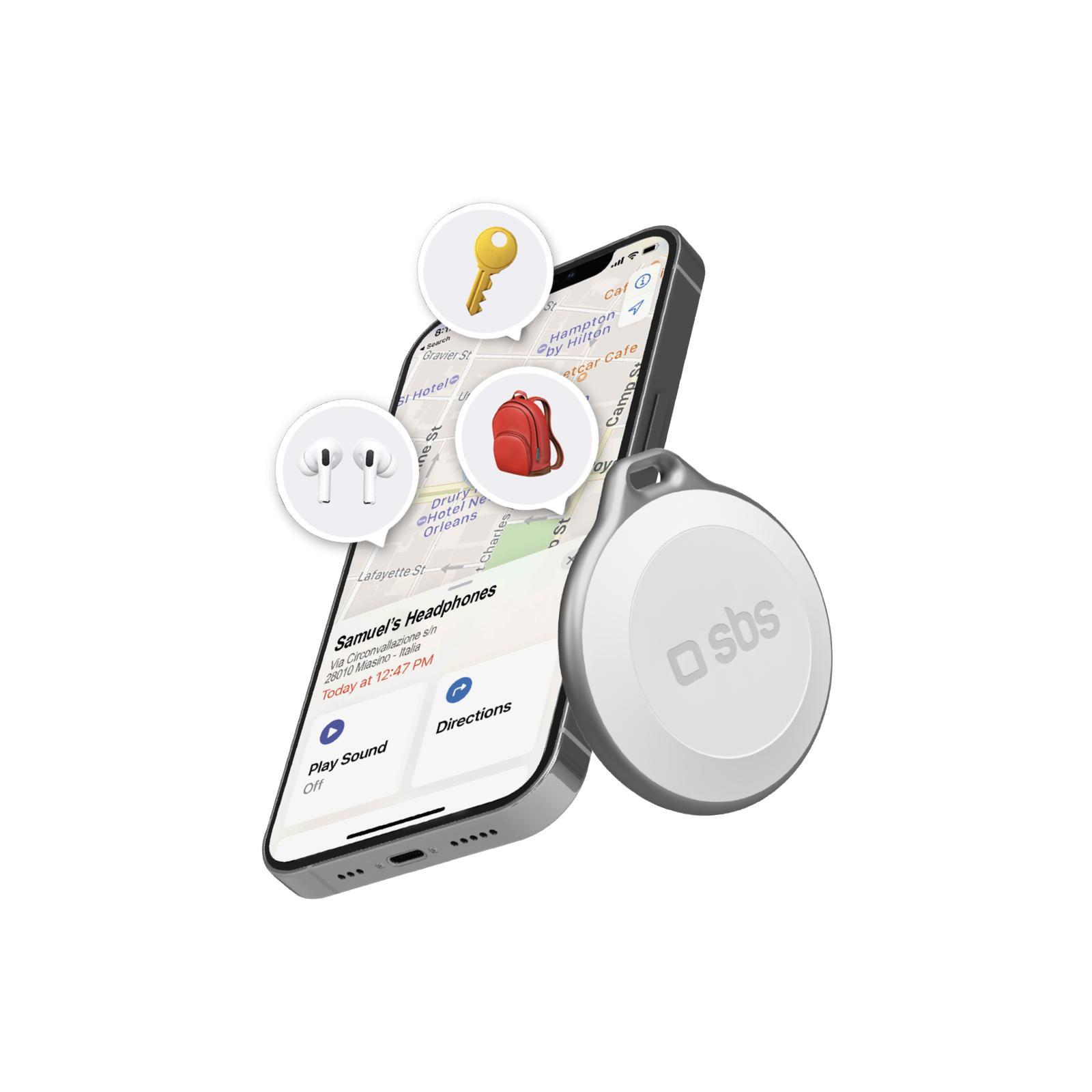 Wasserfester Objektsucher, kompatibel mit Apple Find My, Weiß