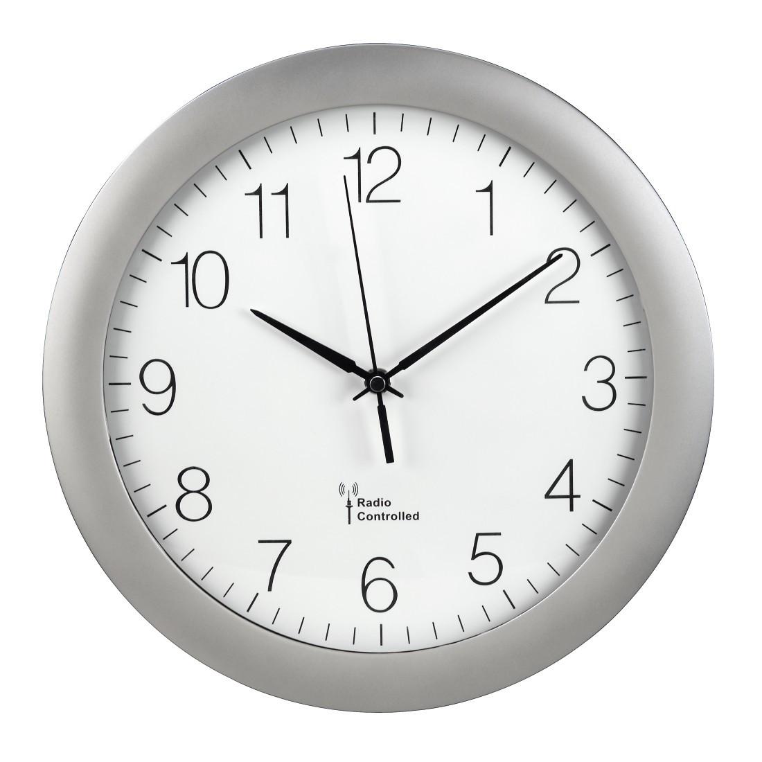 DCF-Funkwanduhr "PG-300", Silber (00186337)