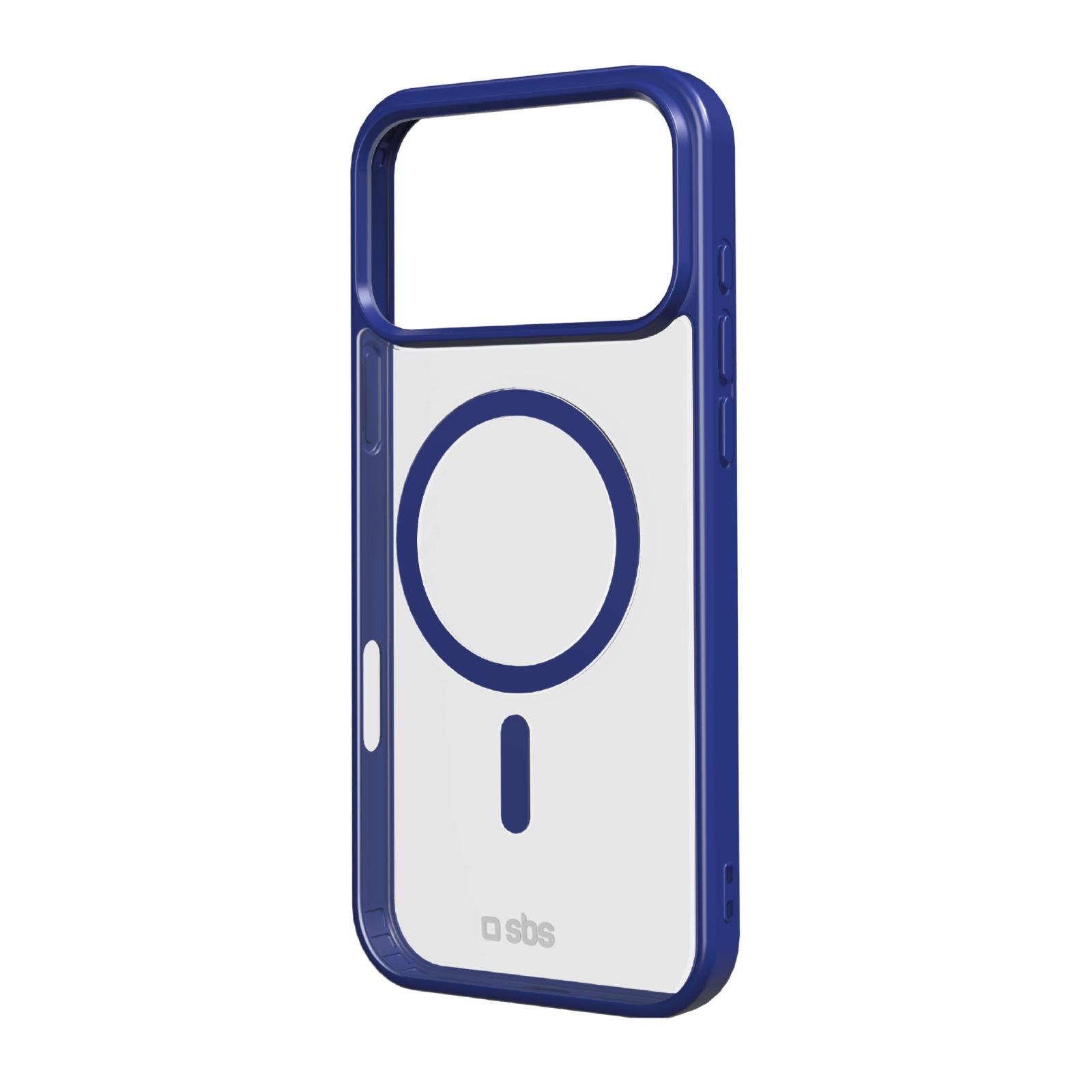 Case für iPhone 17 Pro Max mit farbigen Rändern, kompatibel mit MagSafe Aufladung, Blau