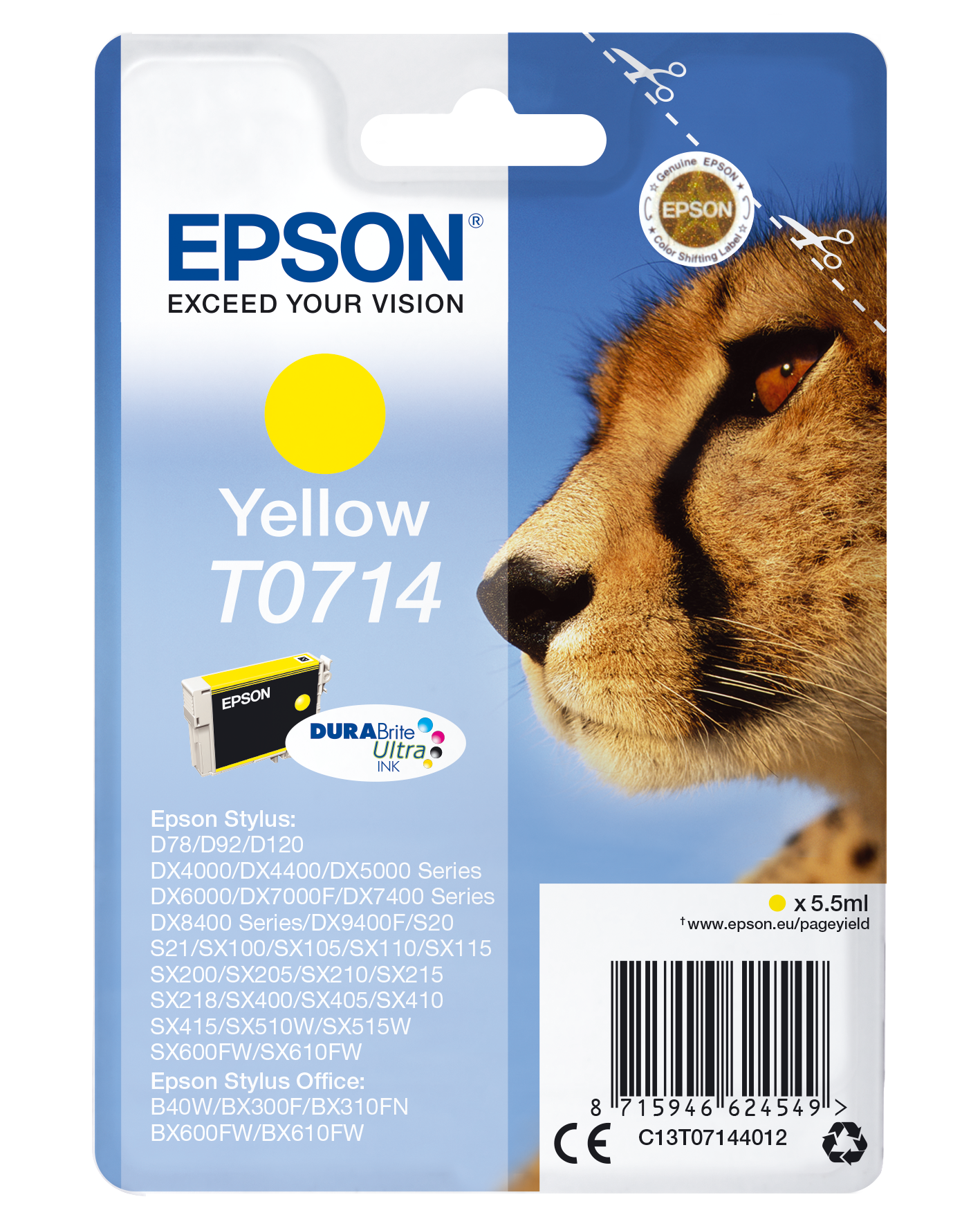 C13T07144012 Gepard gelb Druckerpatrone