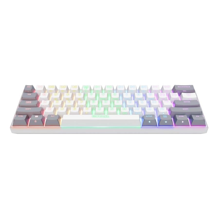 GXT 873 Kabellose mechanische 60 %-Mini-Gaming-Tastatur mit Dreifachkonnektivität, Weiß Gaming-Tastatur