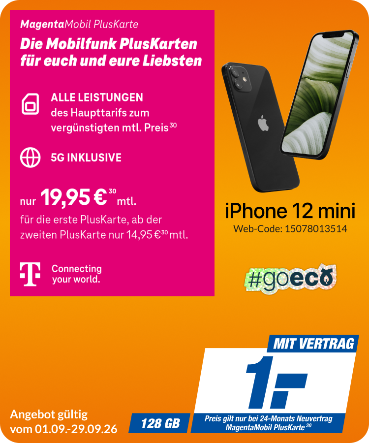 iPhone 12 Mini mit Pluskarte für 1€!