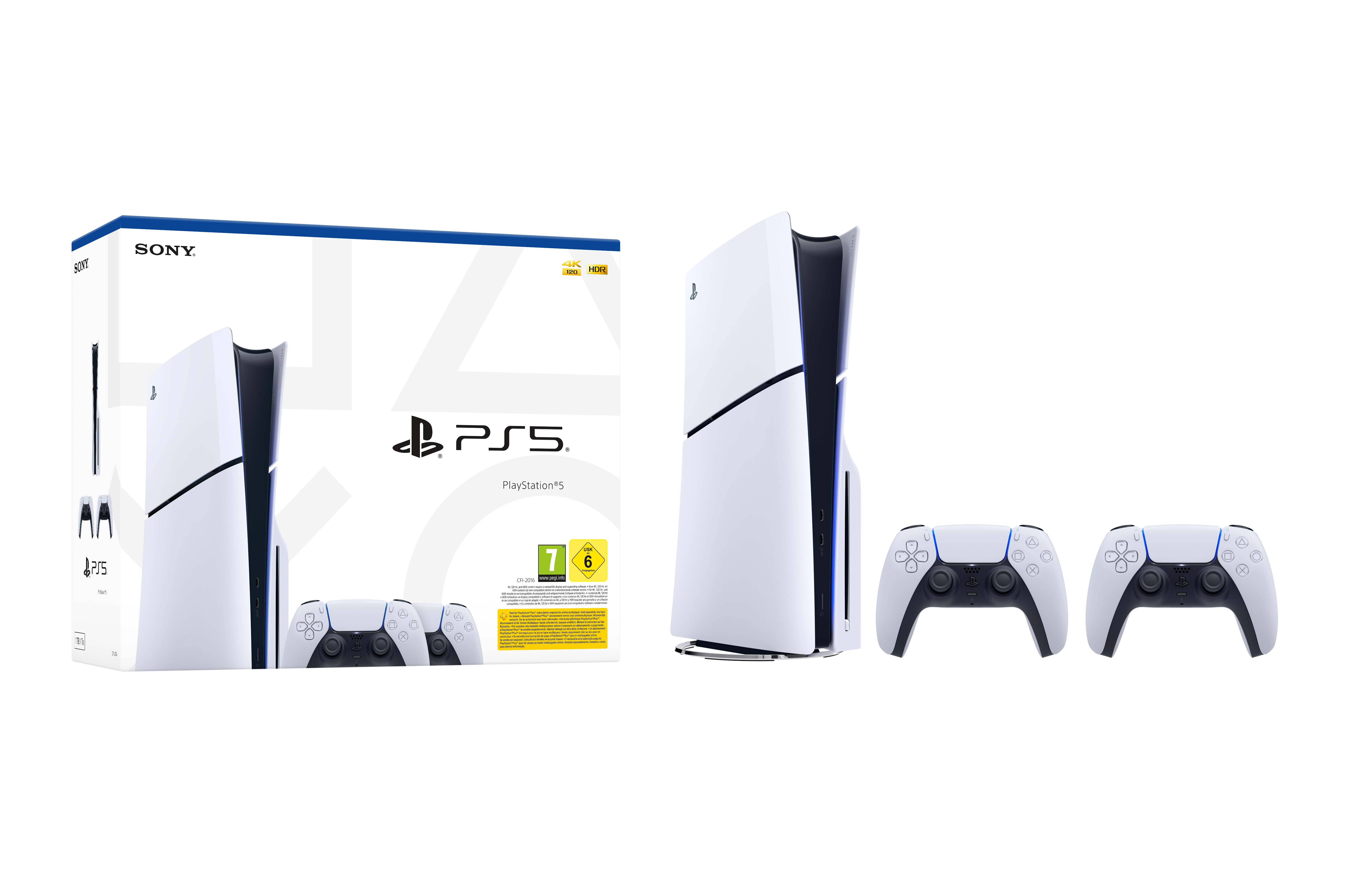 PlayStation 5 (Modellgruppe - Slim) + 2 Controller