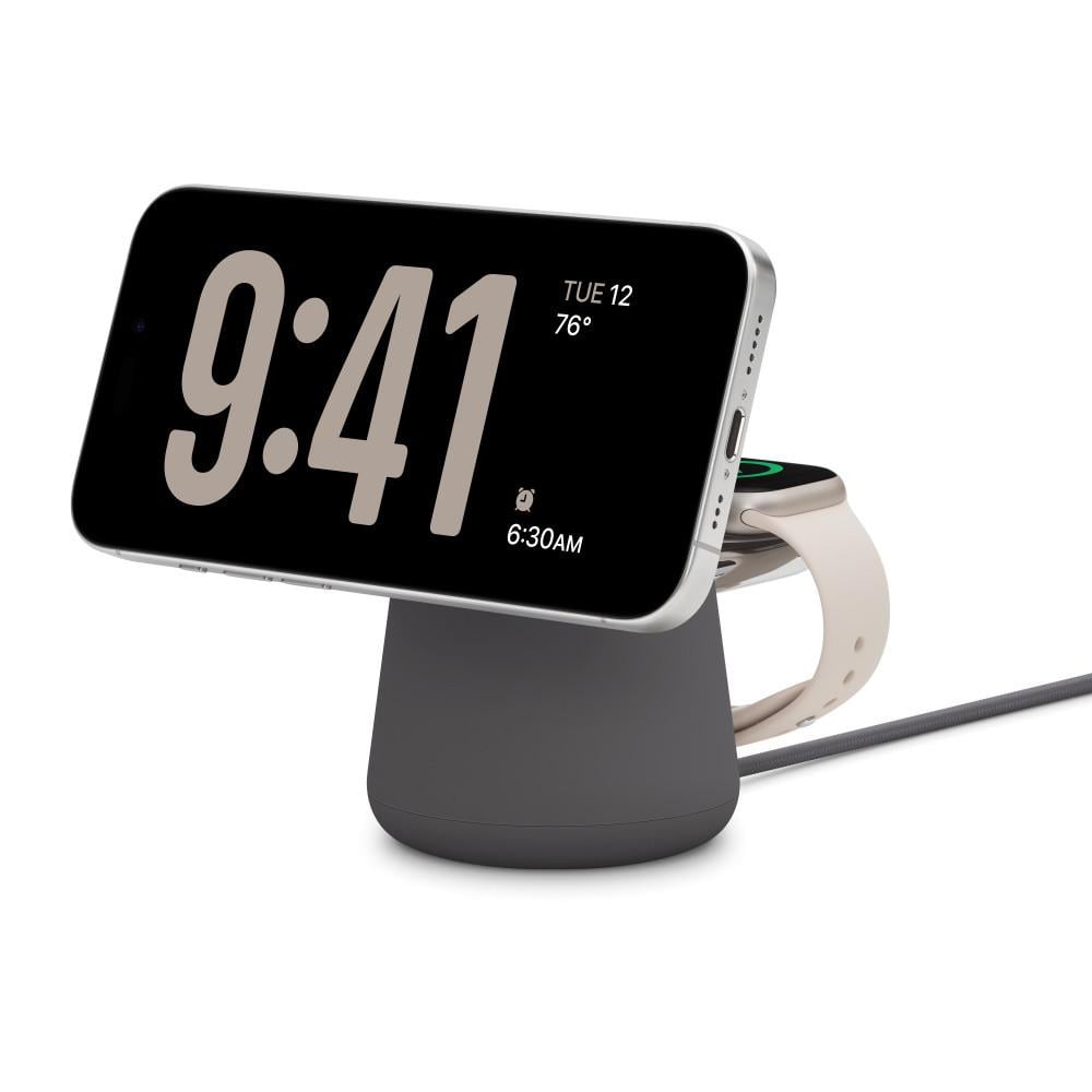 BoostCharge Pro Kabellose 2-in-1-Ladestation mit MagSafe (15 W), grau
