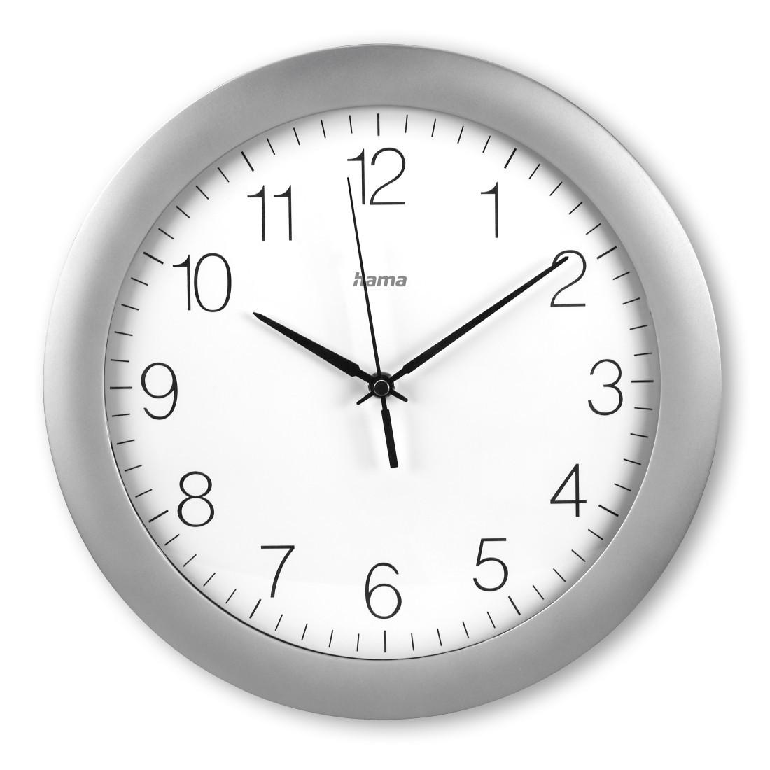 DCF-Funkwanduhr "Teneriffa", Ø 30 cm, Silber (00185872)