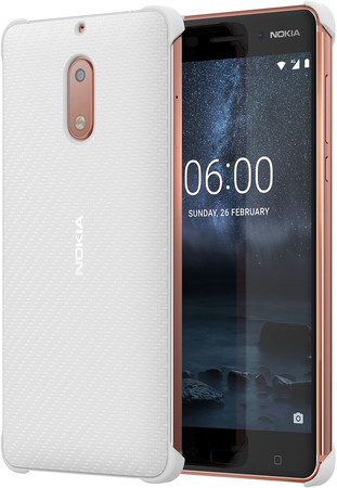 CC-802 Carbon Fibre Design Case für Nokia 6 weiß