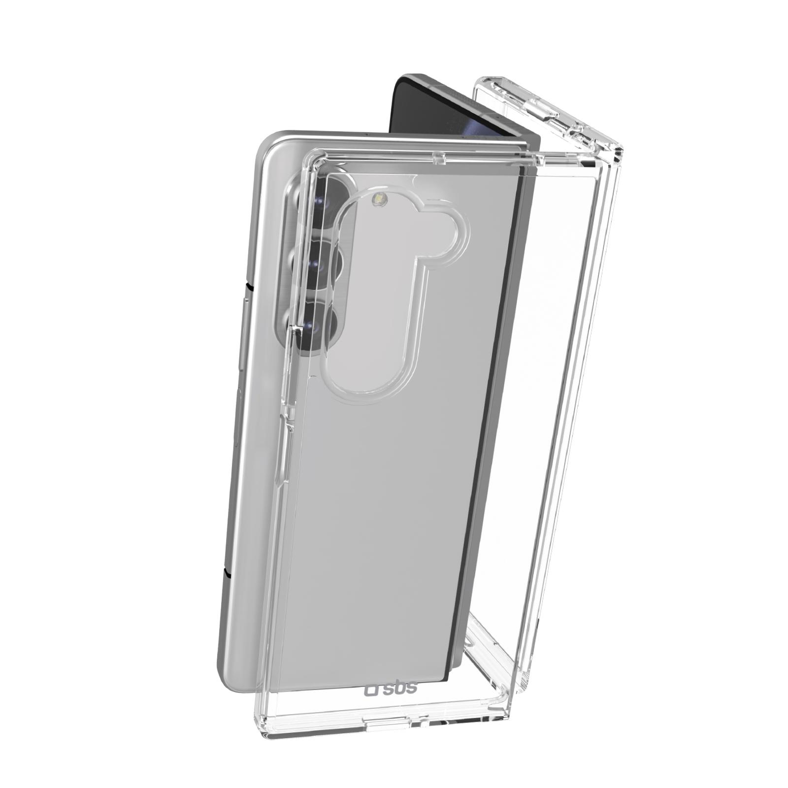 Hybrid Case für Samsung Z Fold 6, Flip-Hülle, kompatibel mit kabelloser Aufladung, Transparent