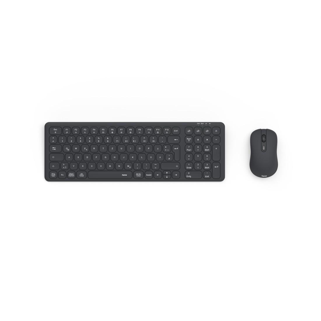 Multi-Device-Tastatur-Maus-Set "WKM-300", kabellos, Funkt/BT, SW, QWERTZ DE (00173006)