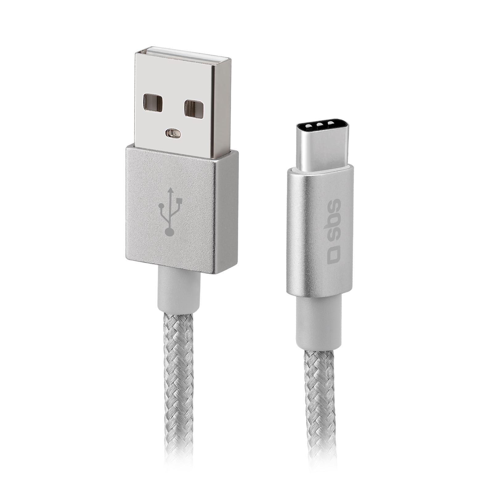 Ladekabel mit Typ C Ausgang Silber 1,5m