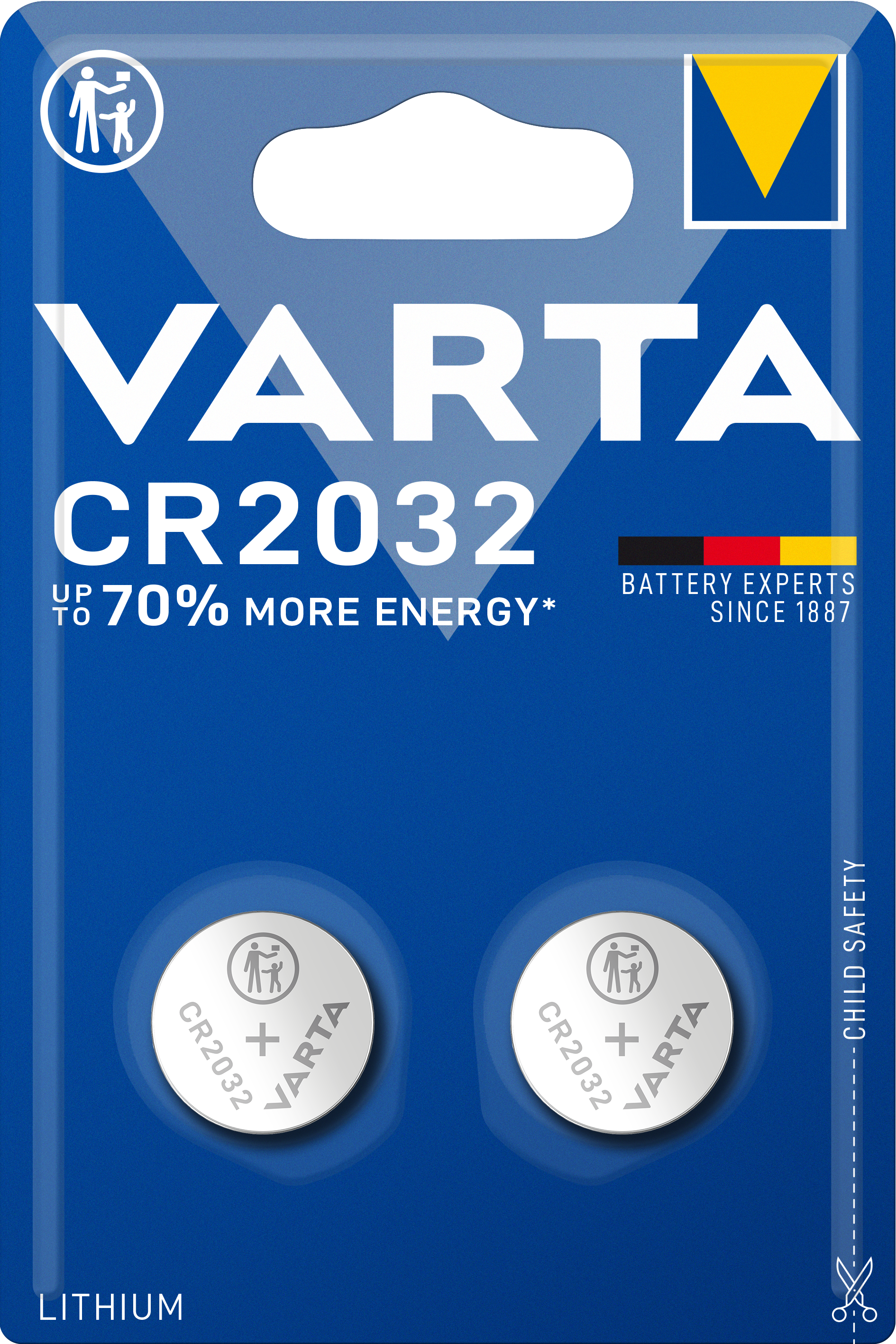 LITHIUM Coin CR2032, 2er Blister Batterie
