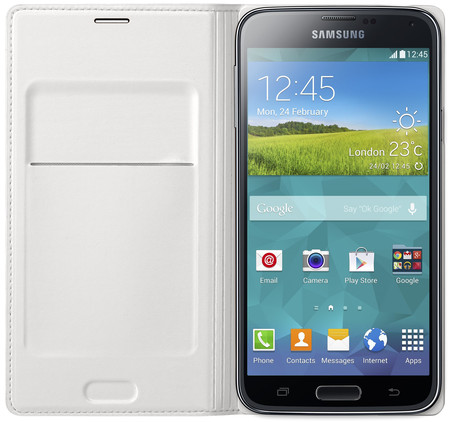 Flip Cover + Visitenkartenfach EF-WG90 für S5 weiss