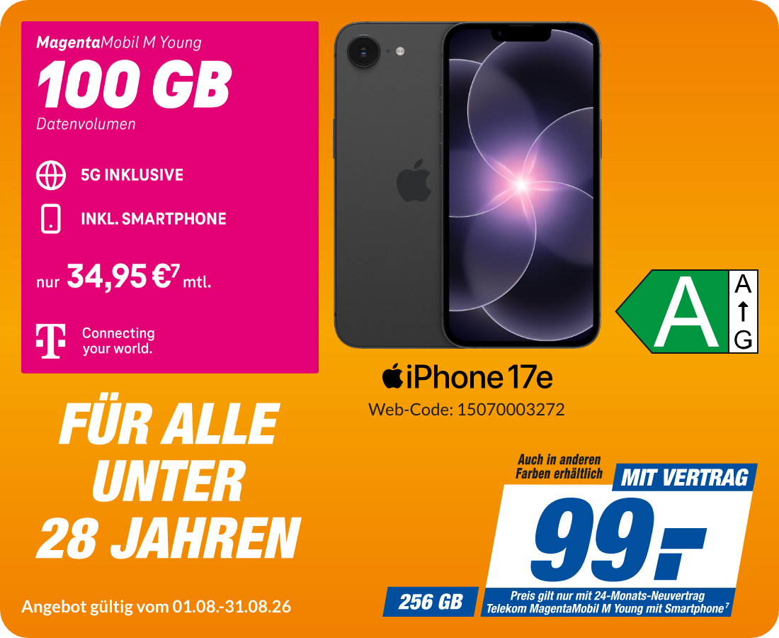 iPhone 17e mit Magenta Mobil M Young für 99€!