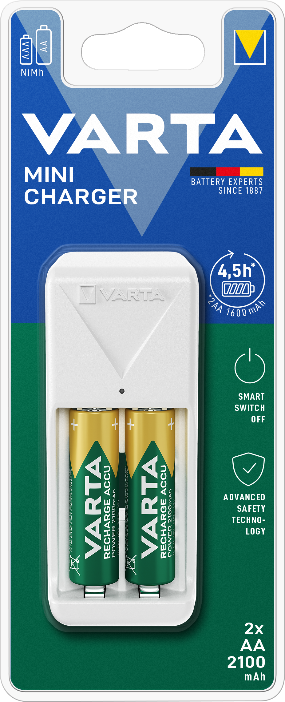Ladegerät Mini Charger 2x AA 56706 2100mAh