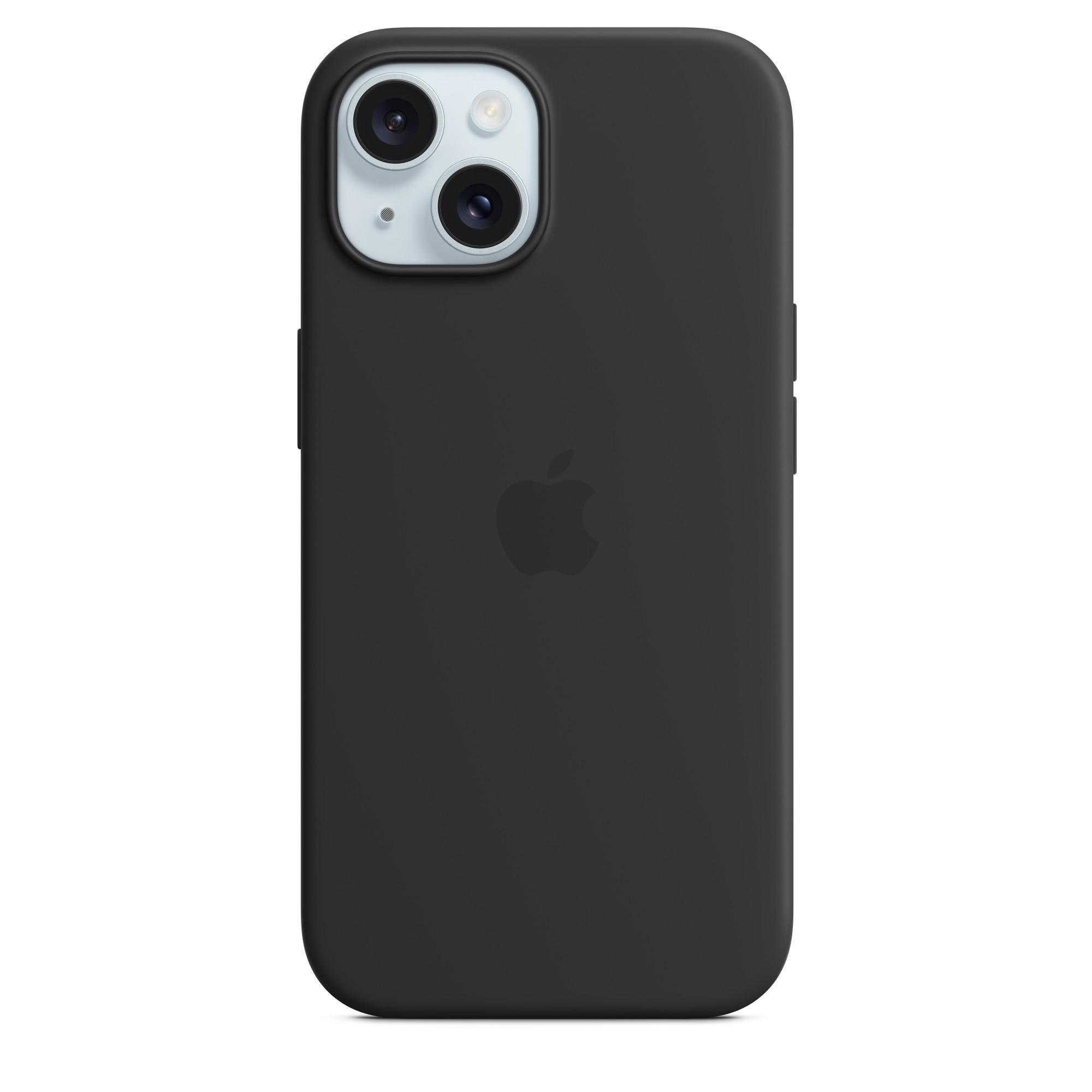 iPhone 15 Silikon Case mit MagSafe - Schwarz Handyhülle