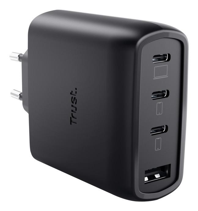 Maxo GaN-USB-Tischladegerät mit 65 W und 4 Anschlüssen, Schwarz