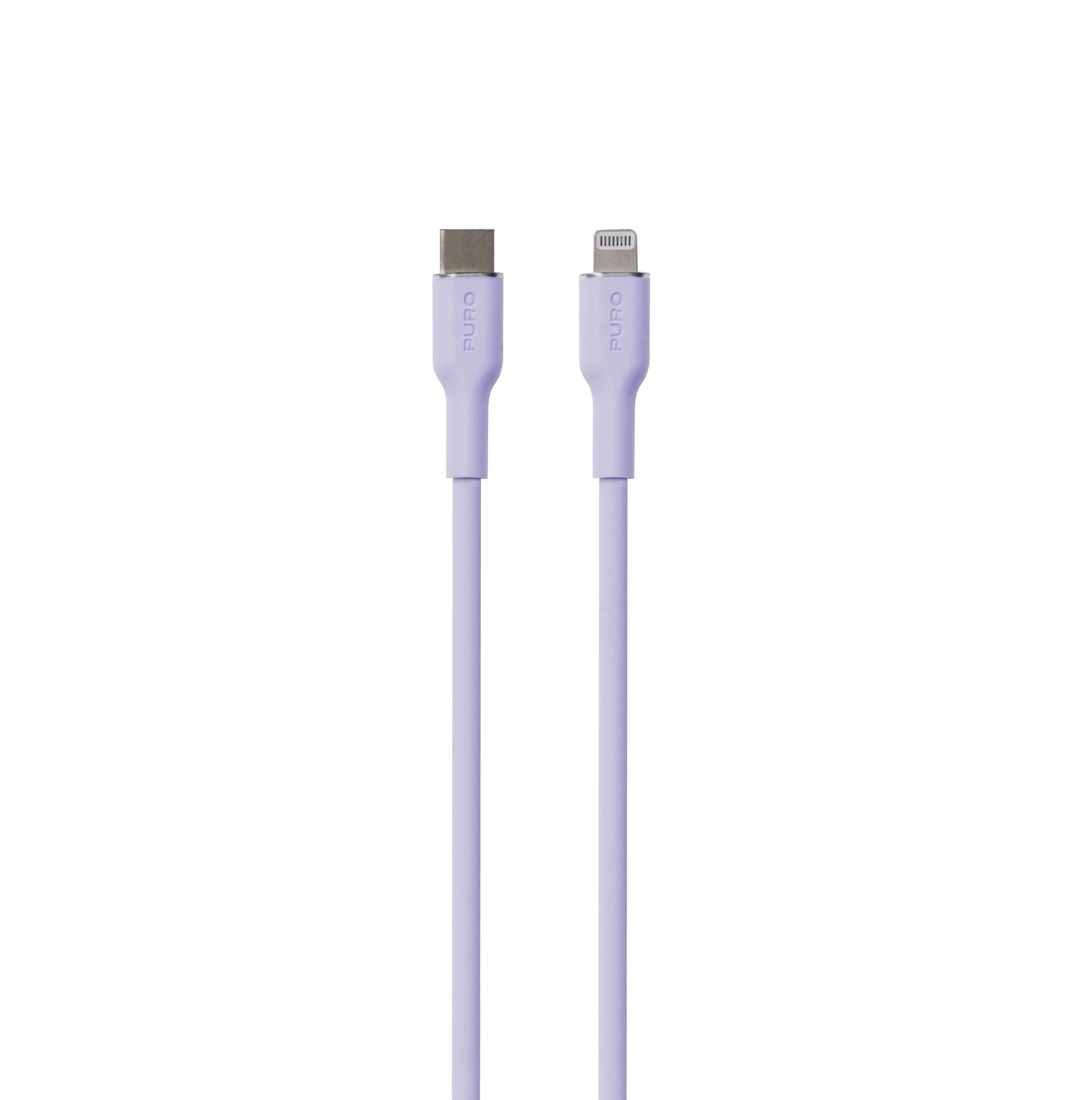 Power And Data Sync SOFT Cable From USB-C To Lightning 1,5m, Tech Lavender