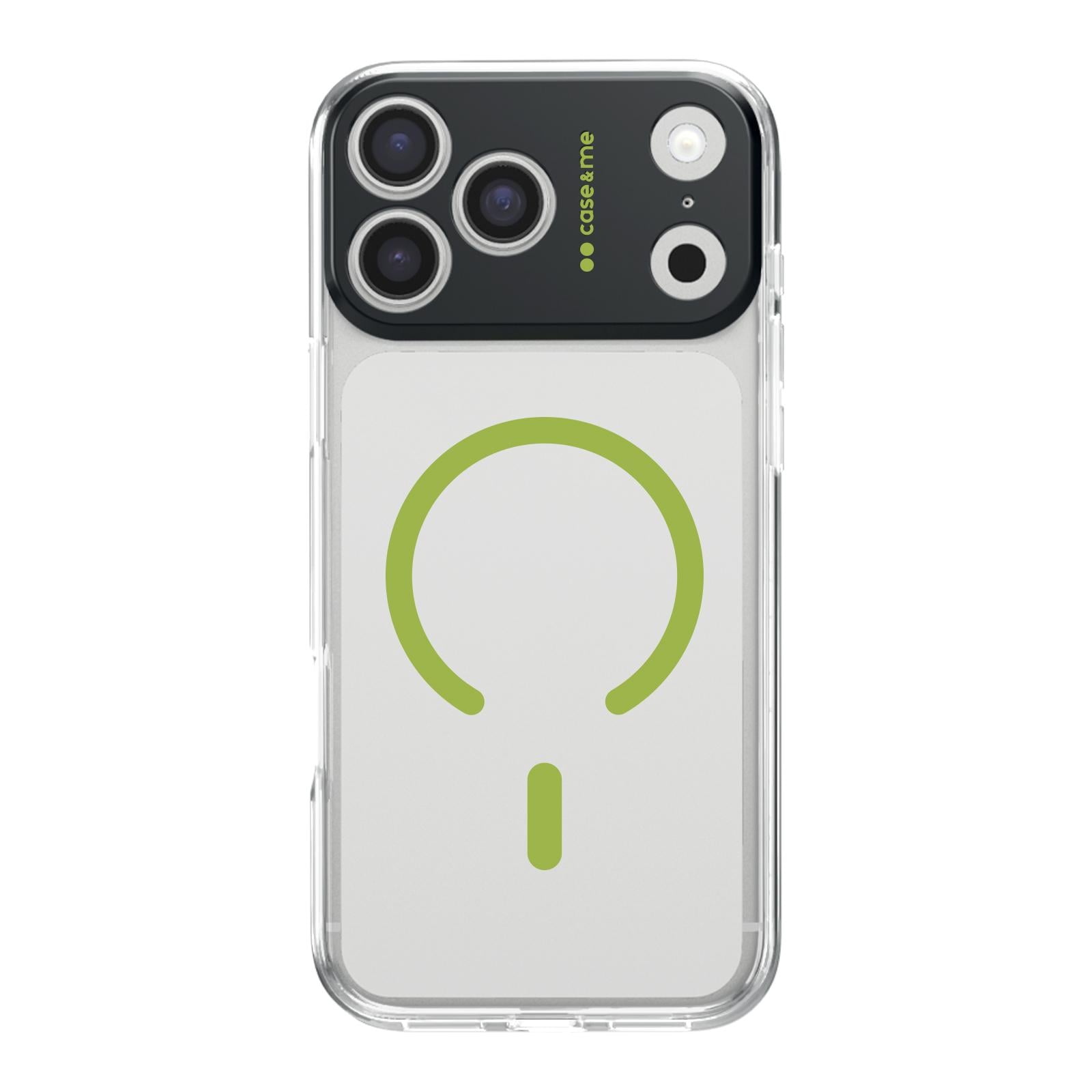 Transparente Hülle, kompatibel mit MagSafe-Aufladung für iPhone 17 Pro Max, Grün