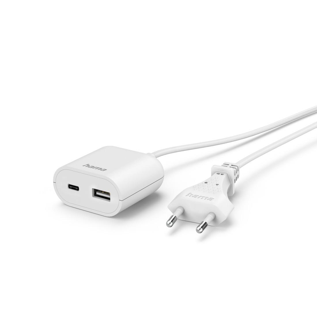 Netzteil USB-Netzteil mit 1,9 m langem Kabel, 3,5A, 1x USB-A, 1x USB-C, Weiß (00223204)