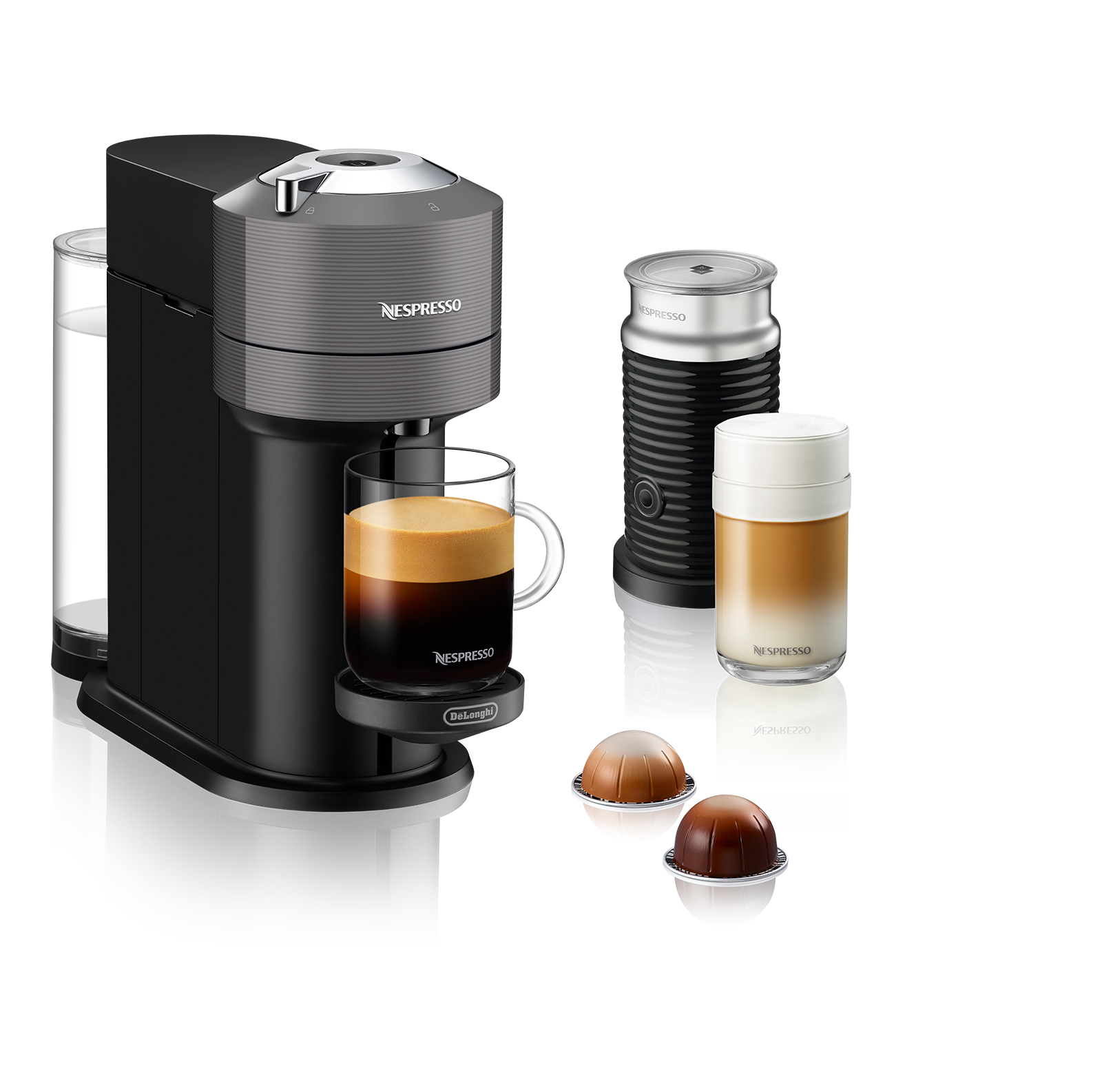 ENV120.GYAE VertuoNext Basic Dark Grey inkl. Aeroccino3 Nespresso-Kapselmaschine