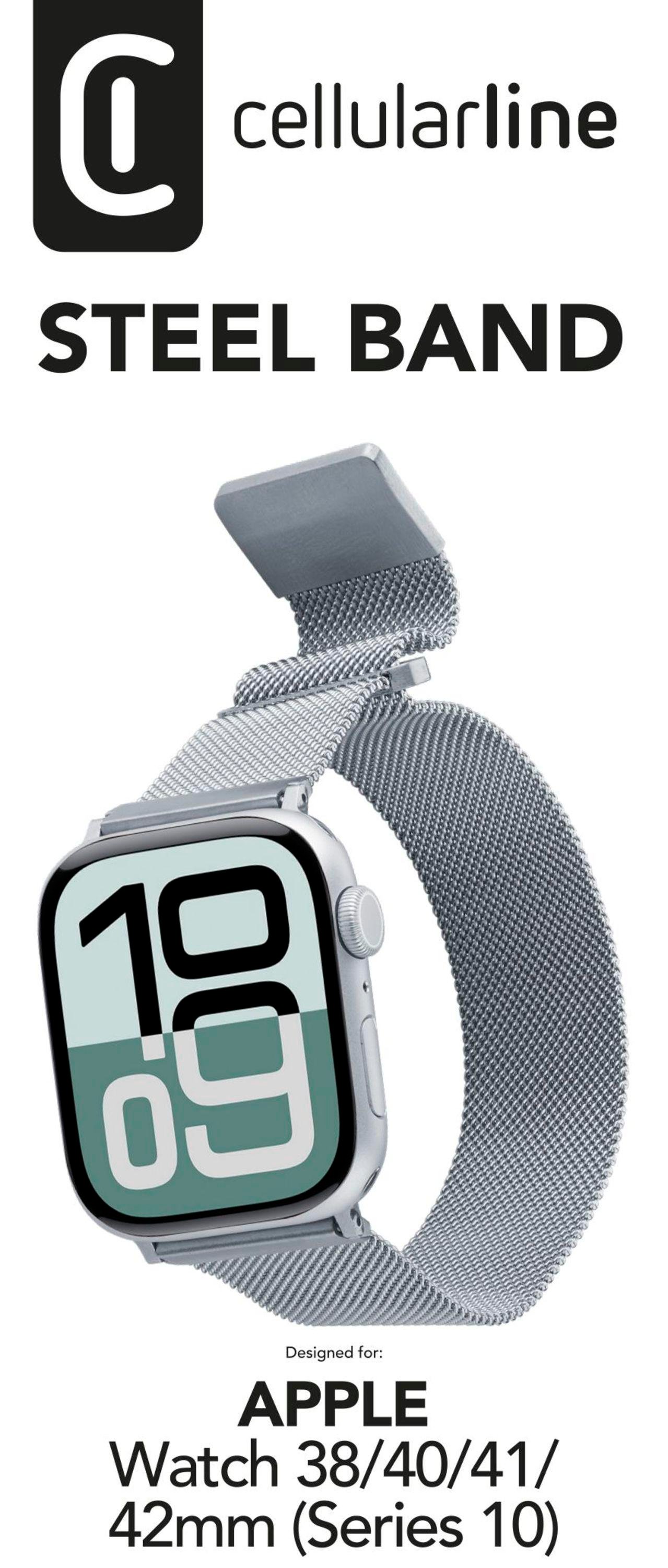 Steel Band für Apple Watch 38/ 40/ 41/ 42mm (Serie 10) Milanaise Silver (61117)