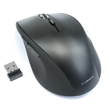 USB Wireless Mouse 1600 dpi, Silent Klick, 5 Tasten, schwarz (36640)