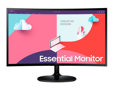 Monitor Essential S36C, Schwarz, 24 Zoll, Full-HD, Curved, VA, 75 Hz, 4 ms