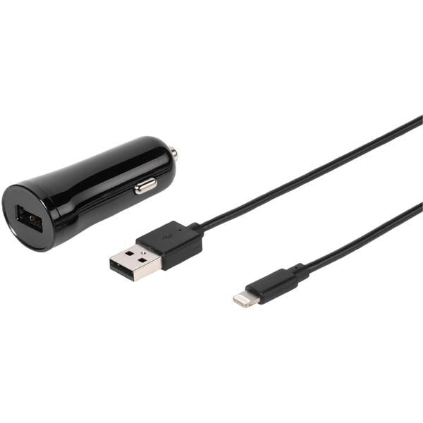 Fast Car Charger Set, Kfz Ladegerät inkl. Lightning Kabel für Apple, 12W (60019)