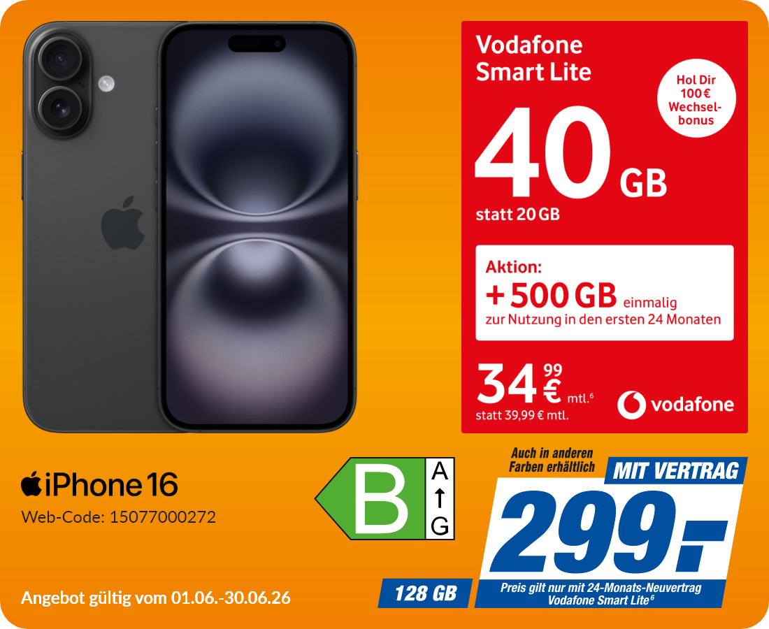 iPhone 16 mit Smart Lite für 299€!