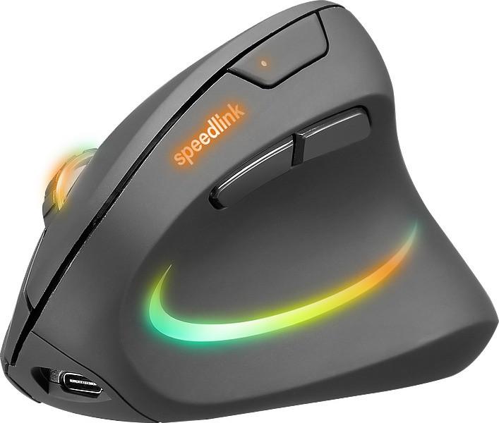 PIAVO PRO wiederaufladbare vertikale ergonomische RGB-Maus – kabellos, gummiert-schwarz