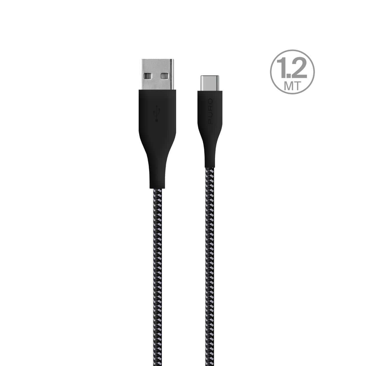 Power and data Sync cable 30W Fabric Ultra-Strong from USB-C to Lightning 1,2 M, Schwarz
