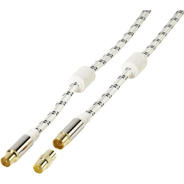 HQ Antennenkabel 120 dB, vergoldet mit hochwertiger Nylonummantelung, 1,5m (48144)