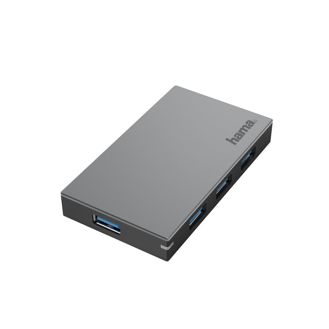 USB-Hub, 4 Ports, USB 3.0, 5 Gbit/s, Schnellladen, inkl. Kabel und Netzteil (00200115)