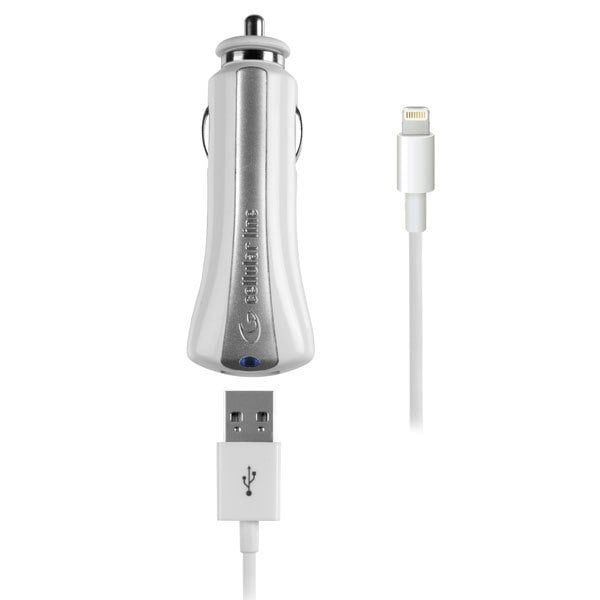 KFZ-Ladegerät für iPhone5 weiß 1m (34383)