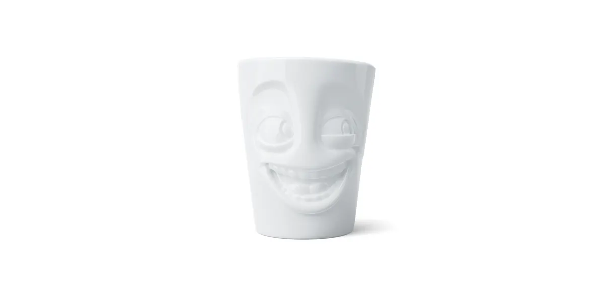 Henkelbecher 350ml - Witzig weiß Tasse