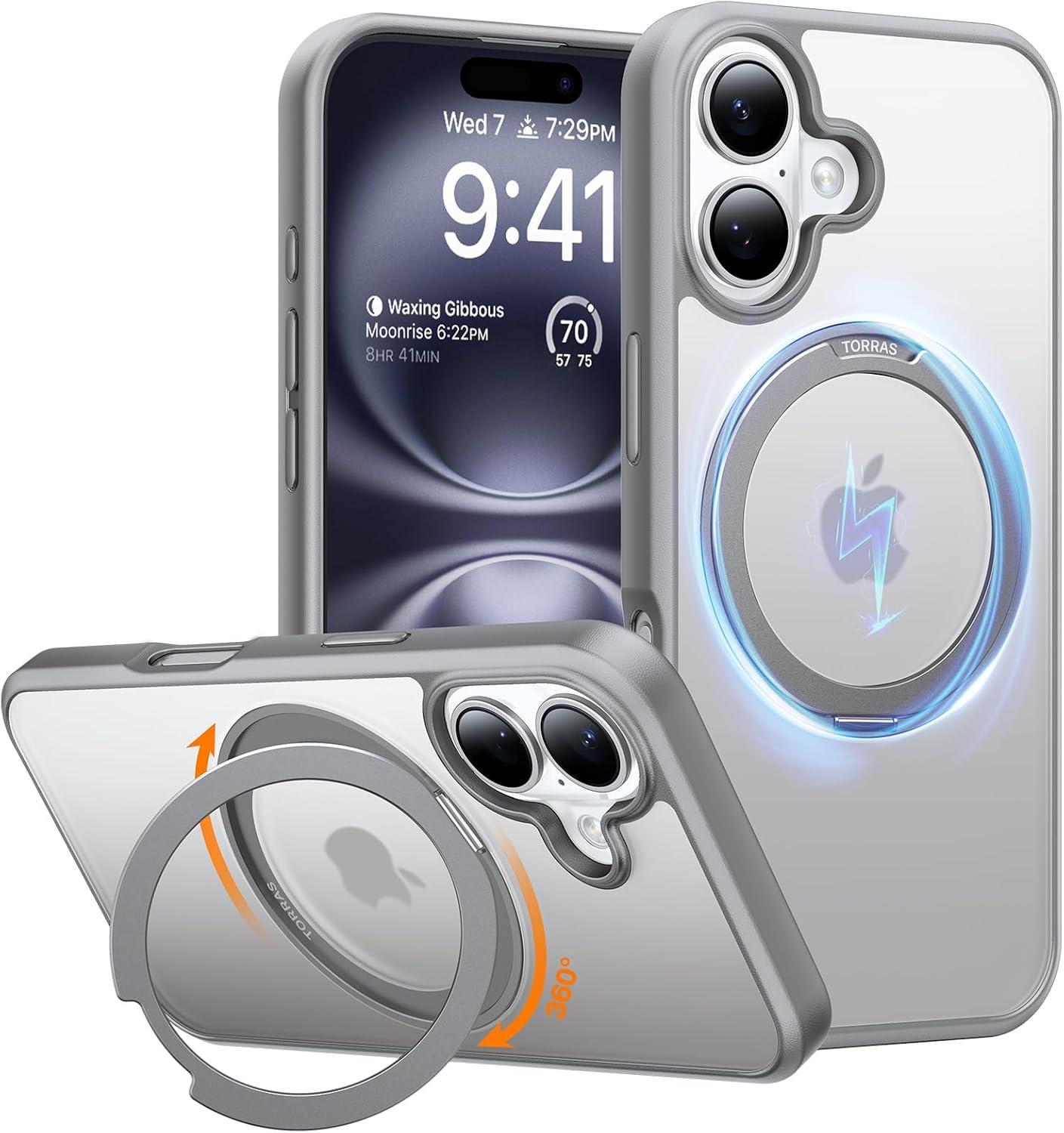 Ostand Pro Series für iPhone 16 Titanium Grey Handyhülle
