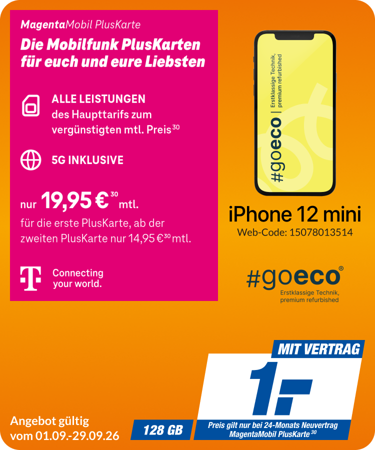 iPhone 12 Mini mit Pluskarte für 1€!