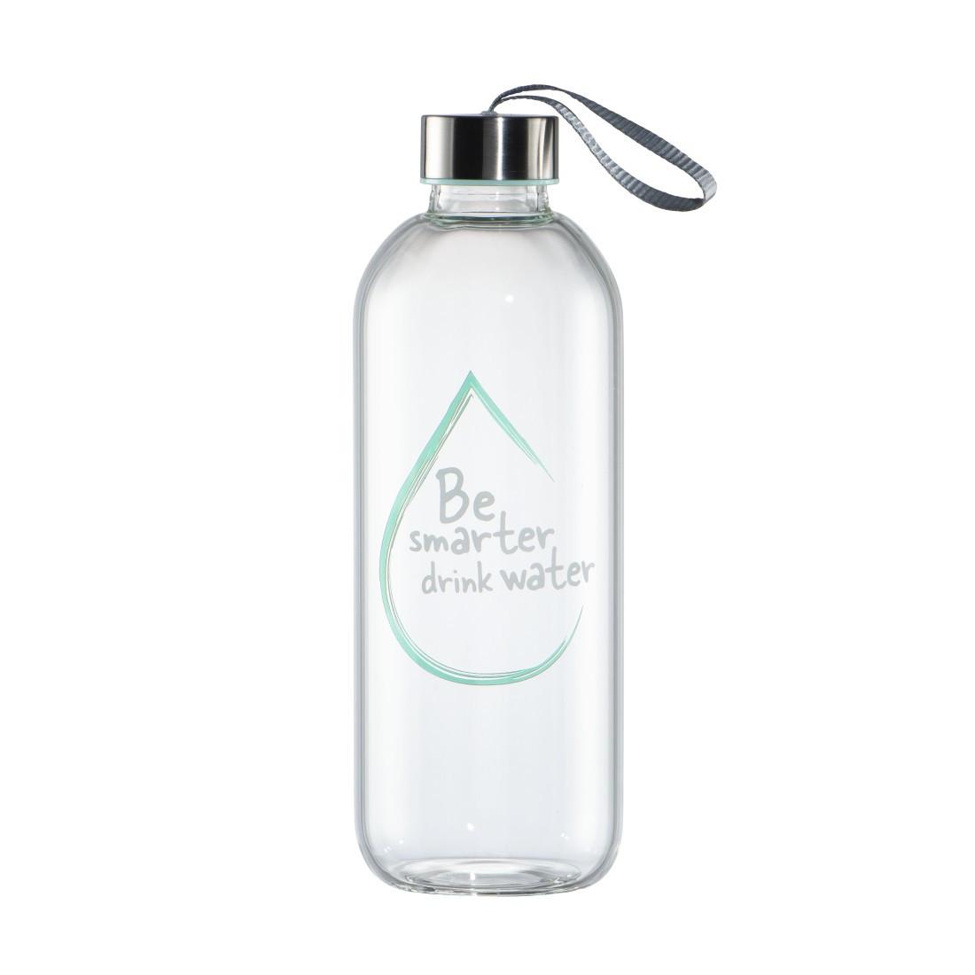 Glasflasche, 1 l, mit Schutzhülle, Schlaufe, für Kohlensäure u. heiß/kalt (00181597)