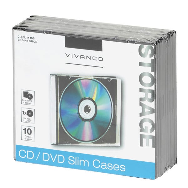 CD/DVD Slim Case, 10er Pack (31695)
