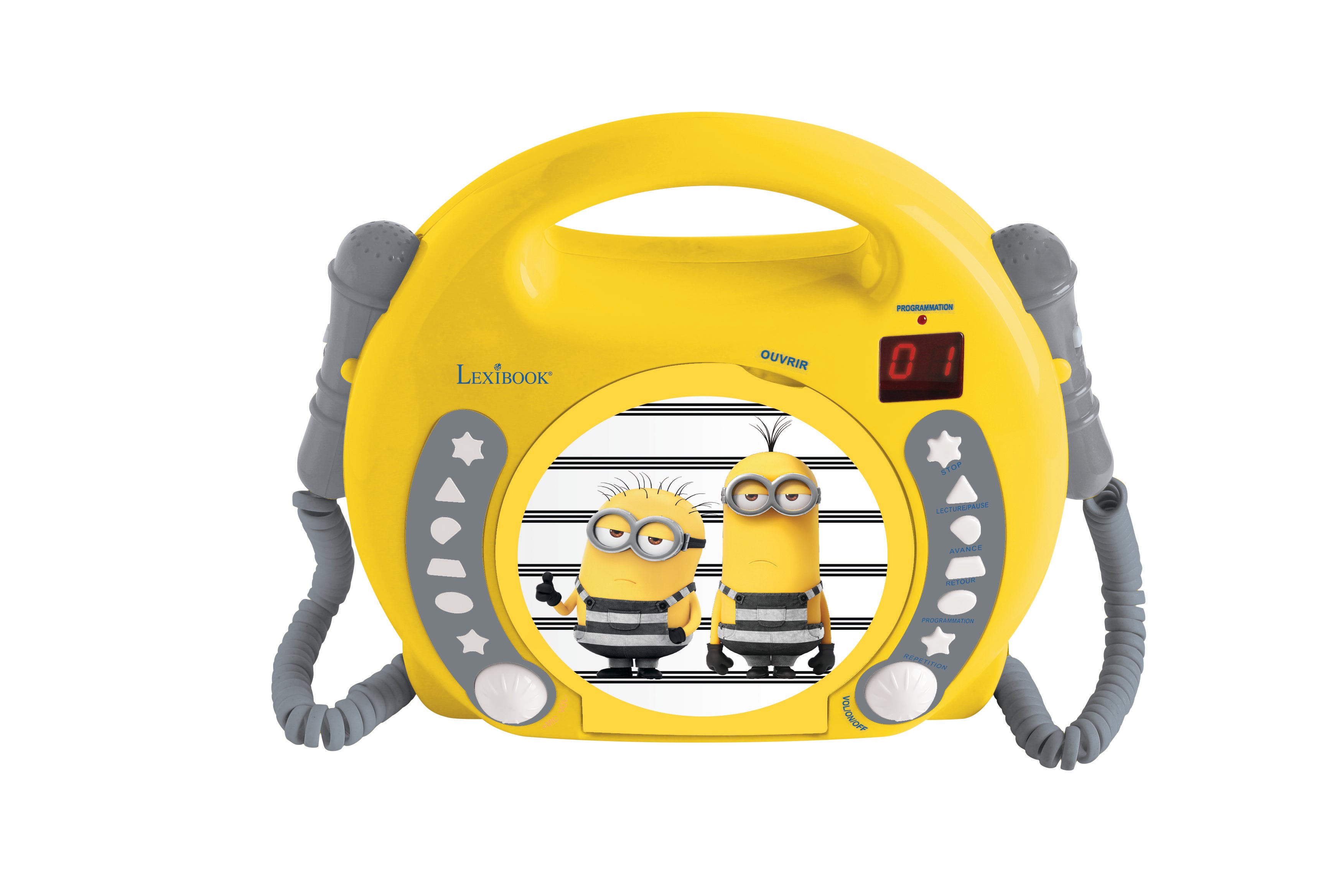 RCDK100DES Tragbarer Minions-CD-Player mit 2 Mikrofonen