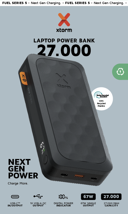 67W Fuel Series Powerbank 27.000mAh, Midnight Black (64129)