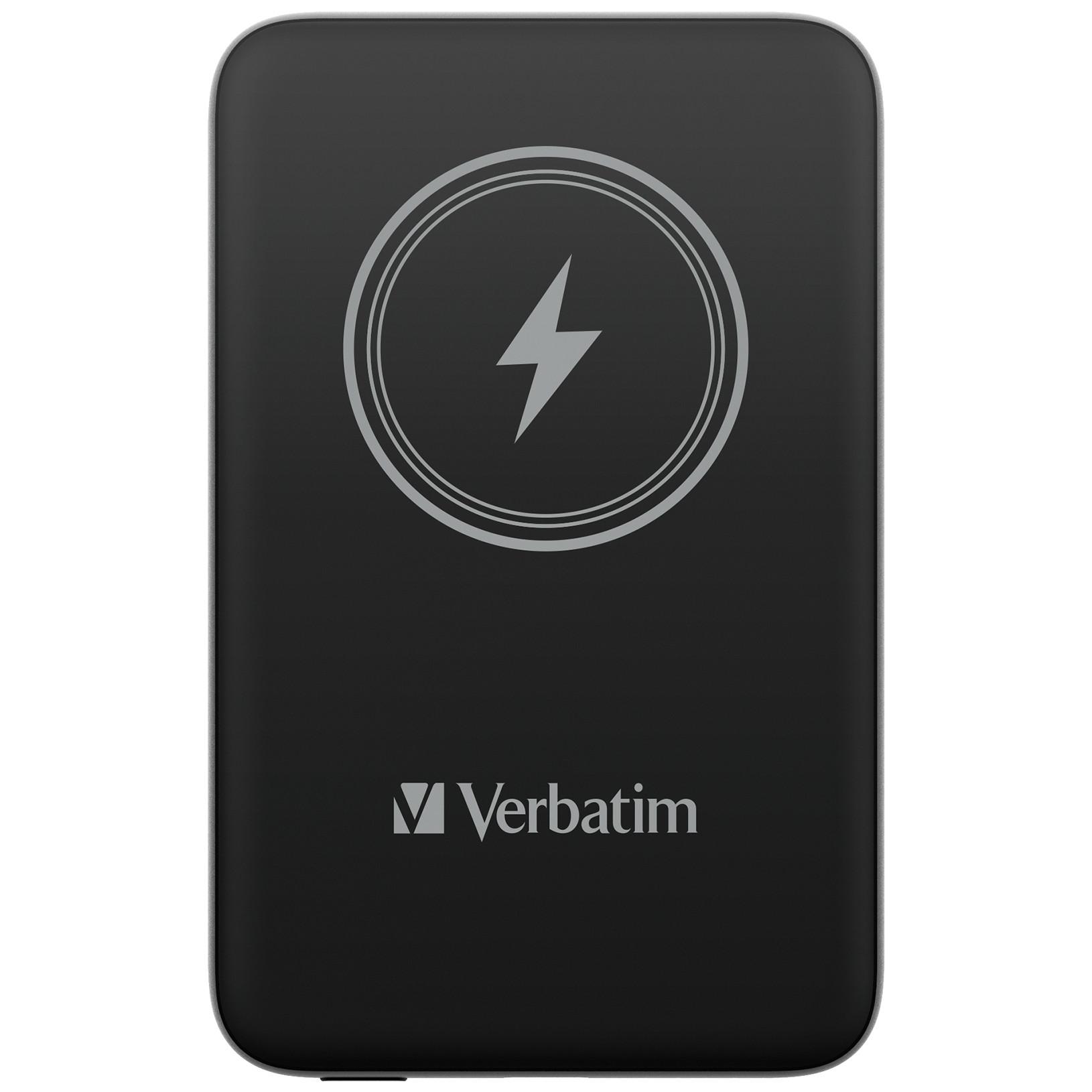 Charge 'n' Go Power Bank 10.000 mAh magnetisches kabelloses Laden, Schwarz
